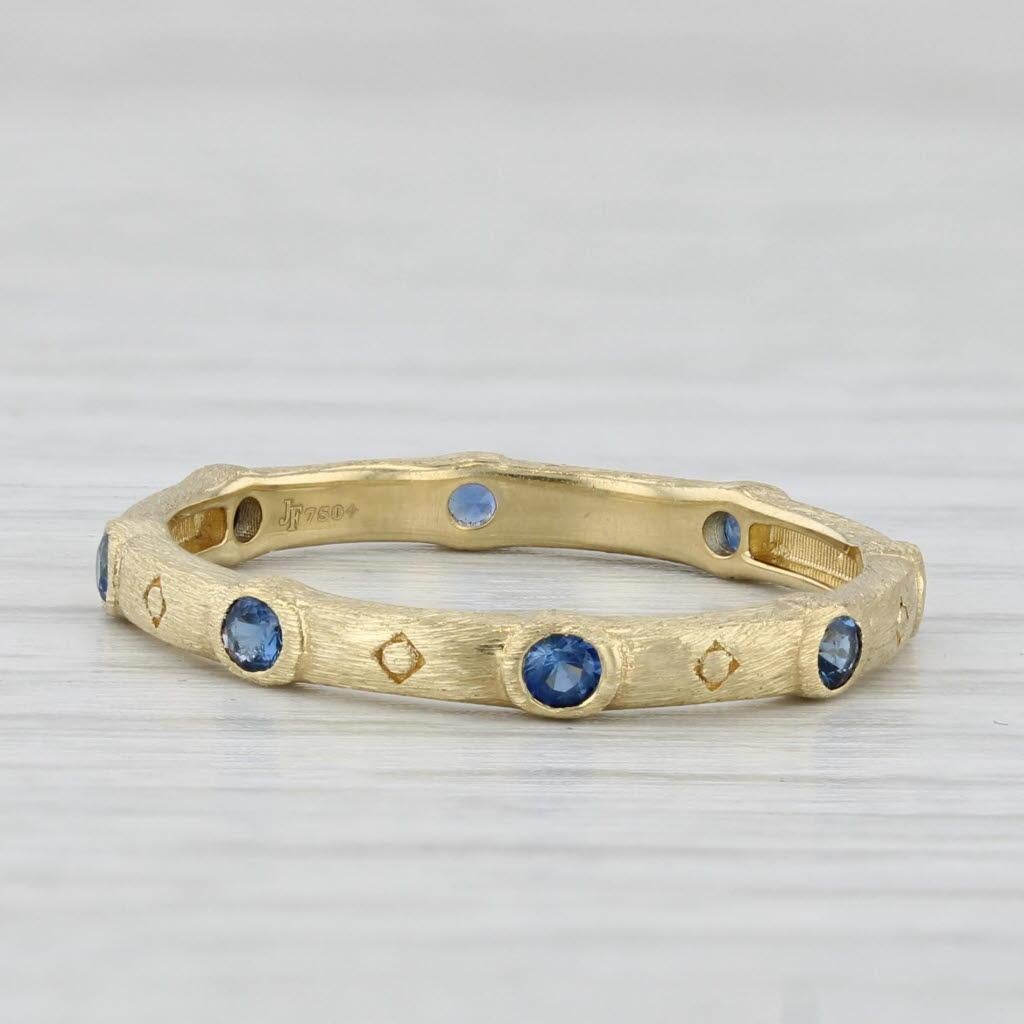 0.32ctw Blue Sapphire Jude Frances Ring Provence Gemstone Stacker Band Size 6.5 In Good Condition In McLeansville, NC