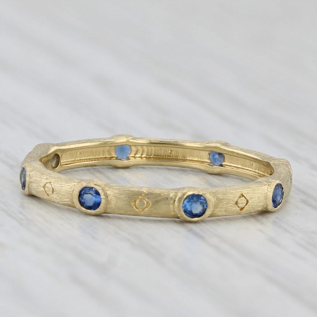 0.32ctw Blue Sapphire Jude Frances Ring Provence Gemstone Stacker Band Size 6.5 2