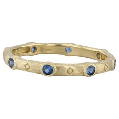 0.32ctw Blue Sapphire Jude Frances Ring Provence Gemstone Stacker Band Size 6.5