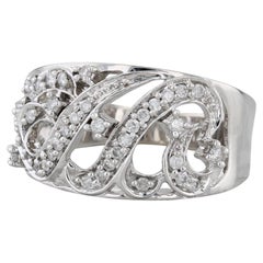 0.32ctw Anillo de Cóctel de Diamantes 14k Oro Blanco Talla 7.25