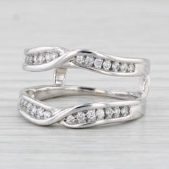 0.32ctw Diamond Ring Jacket 14k White Gold Size 7 Enhancer Guard Wedding Band