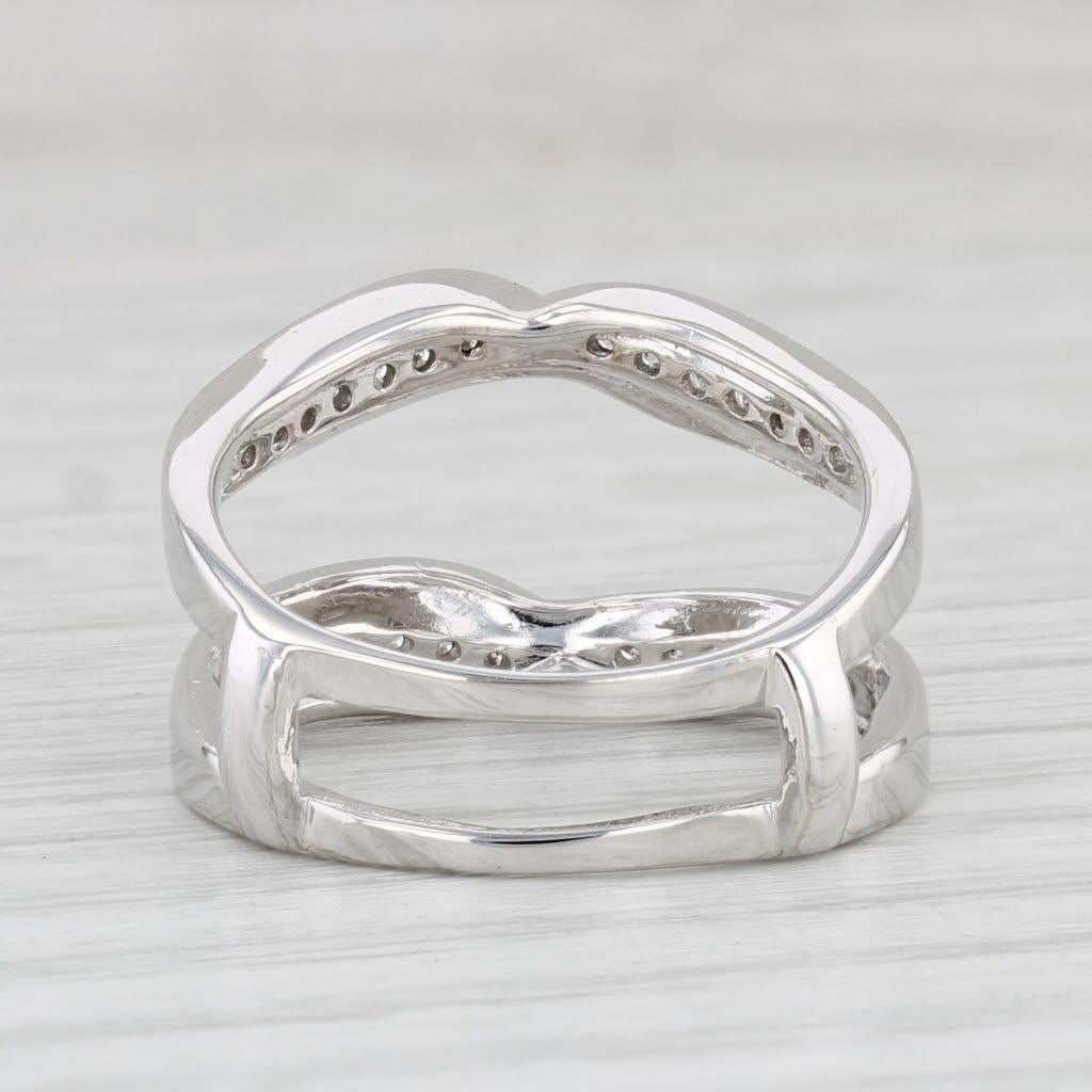 Women's 0.32ctw Diamond Ring Jacket 14k White Gold Size 7 Enhancer Guard Wedding Band For Sale
