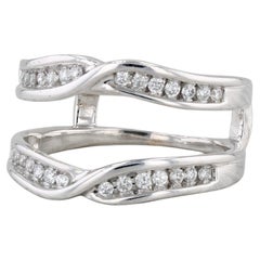 0.32ctw Diamond Ring Jacket 14k White Gold Size 7 Enhancer Guard Wedding Band