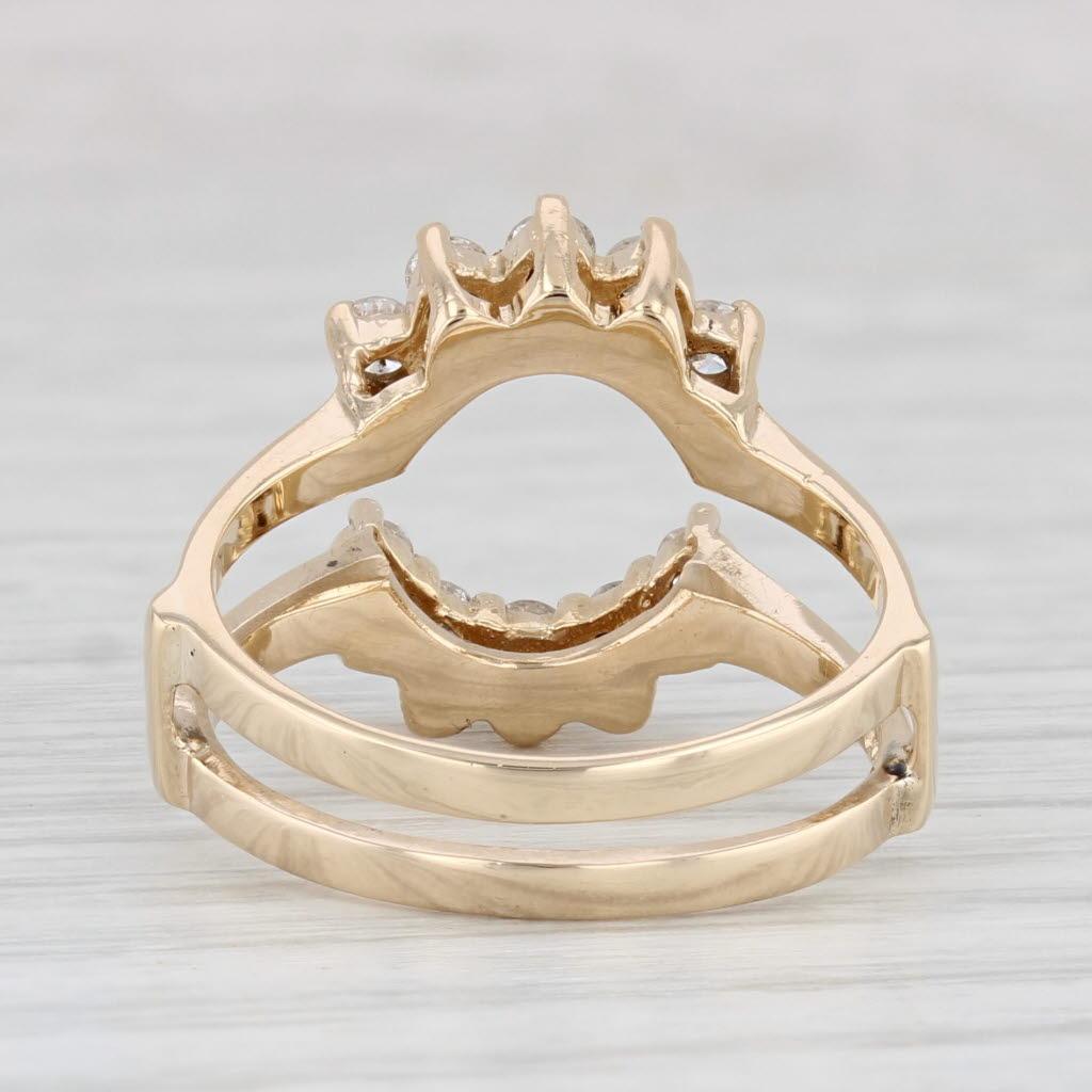 Women's 0.32ctw Diamond Ring Jacket Guard 14k Yellow Gold Size 6.5 Wedding Bridal For Sale