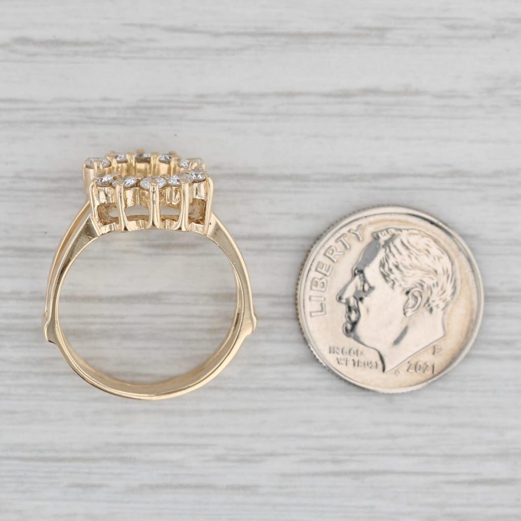 0.32ctw Diamond Ring Jacket Guard 14k Yellow Gold Size 6.5 Wedding Bridal For Sale 3