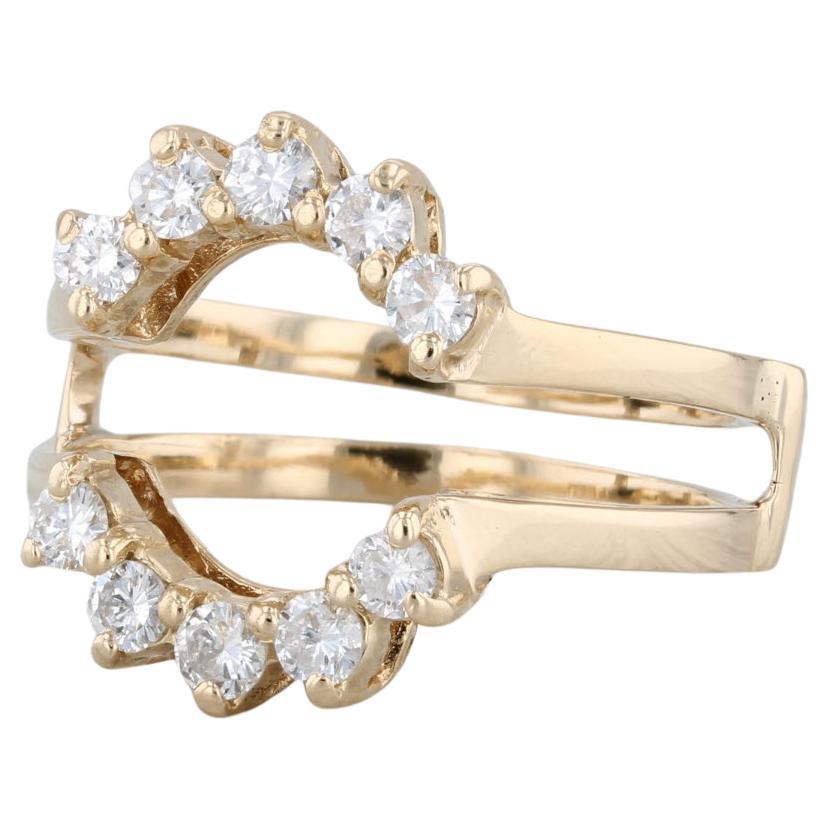 0.32ctw Diamond Ring Jacket Guard 14k Yellow Gold Size 6.5 Wedding Bridal For Sale
