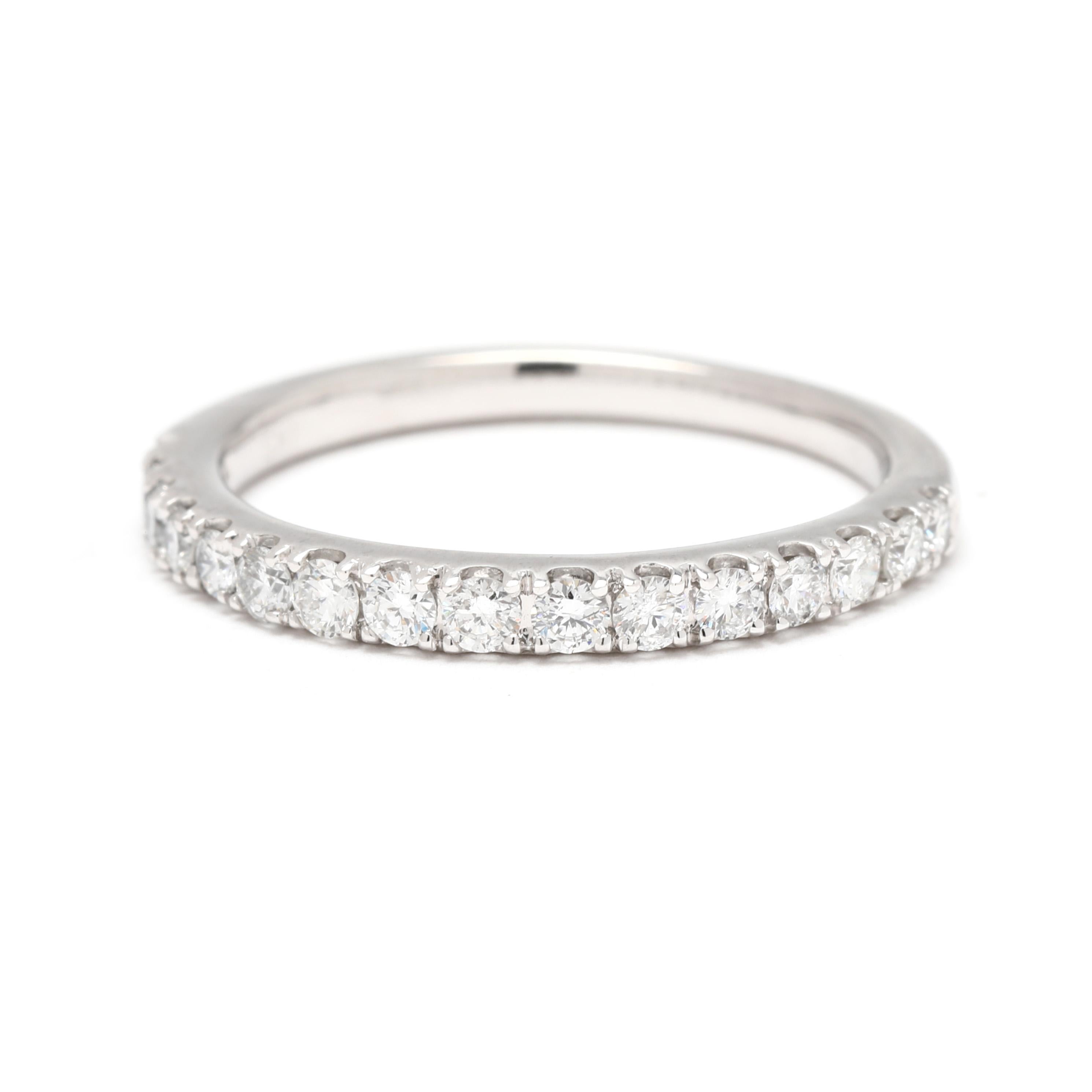 0.32ctw Diamond Thin Band Ring, 14k White Gold, Ring Size 5, Stackable