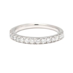 0.32ctw Diamond Thin Band Ring, 14k White Gold, Ring Size 5, Stackable