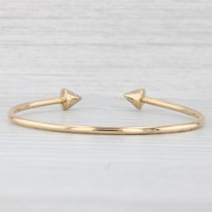 0.32ctw Diamond Tipped Cuff Bracelet 18k Yellow Gold 6.75"