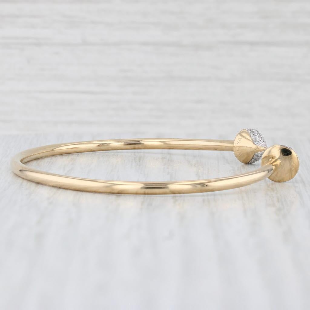 Bracelet manchette en or jaune 18k avec pointes de diamants 0.32ctw 6.75