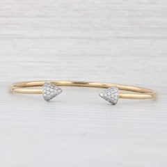 Bracciale con punta di diamante da 0,32 carati in oro giallo 18 carati da 6,75 pollici