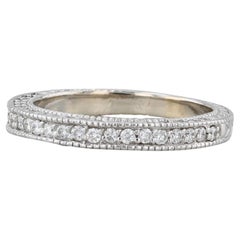 0.32ctw Diamond Wedding Band 14k White Gold Size 6 Stackable Wedding Band