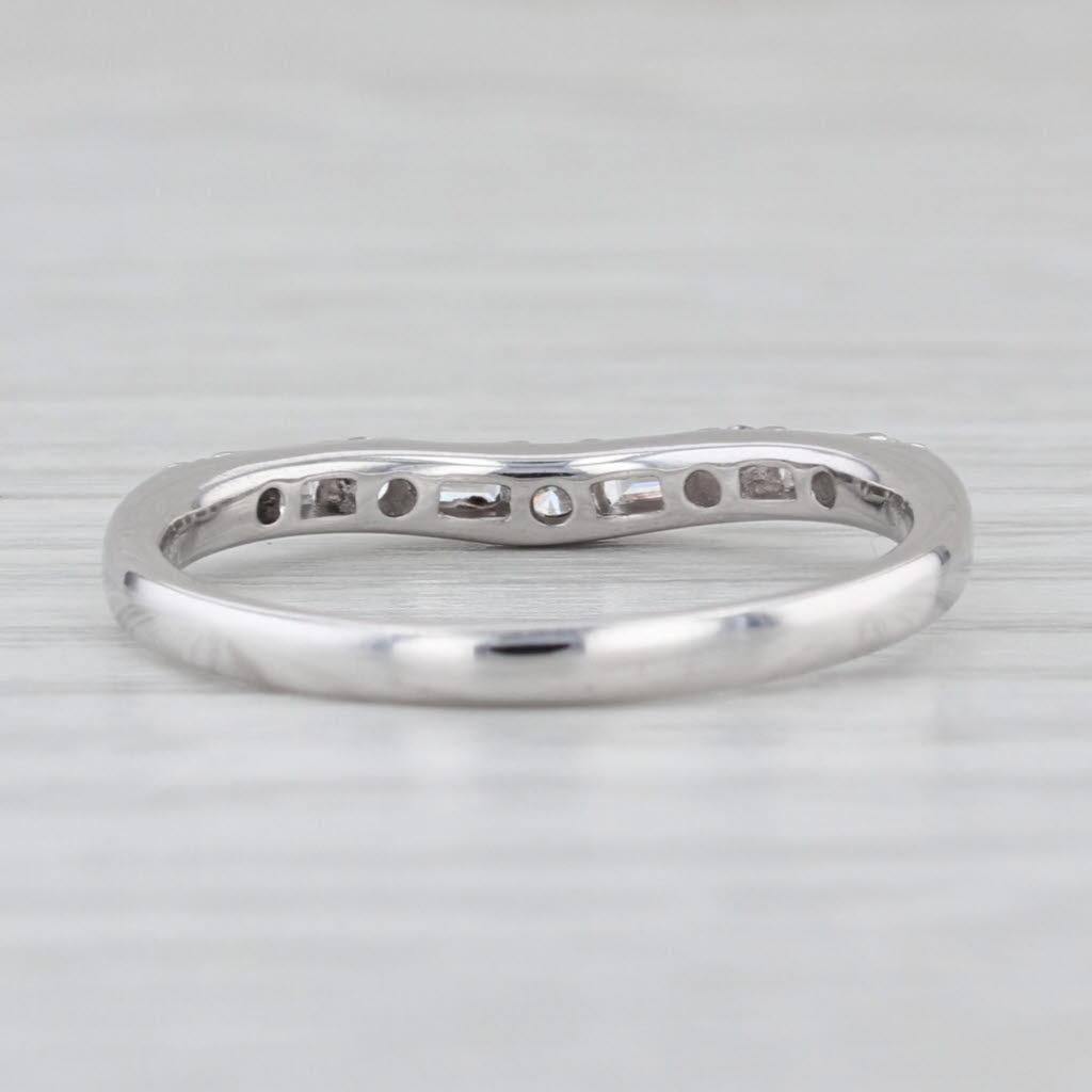 0.32ctw Diamond Wedding Band 14k White Gold Size 7.5 Stackable Anniversary Ring (Rundschliff) im Angebot