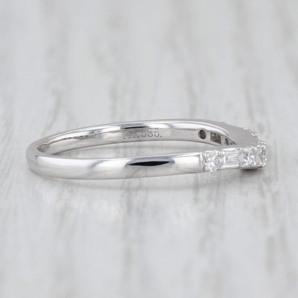 0.32ctw Diamond Wedding Band 14k White Gold Size 7.5 Stackable Anniversary Ring für Damen oder Herren im Angebot