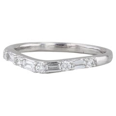 0.32ctw Diamond Wedding Band 14k White Gold Size 7.5 Stackable Anniversary Ring