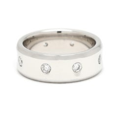 0.32ctw Diamond Wide Concave Band Ring, Platinum, Ring Size 6