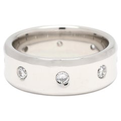 0.32ctw Diamond Wide Concave Band Ring, Platinum, Ring Size 6