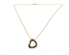 0.32ctw White and Chocolate Diamond Open Heart Pendant Necklace in 14K