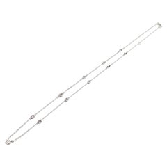 0.33 Carat 11 Station Diamond by The Yard Necklace 14 Karat White Gold