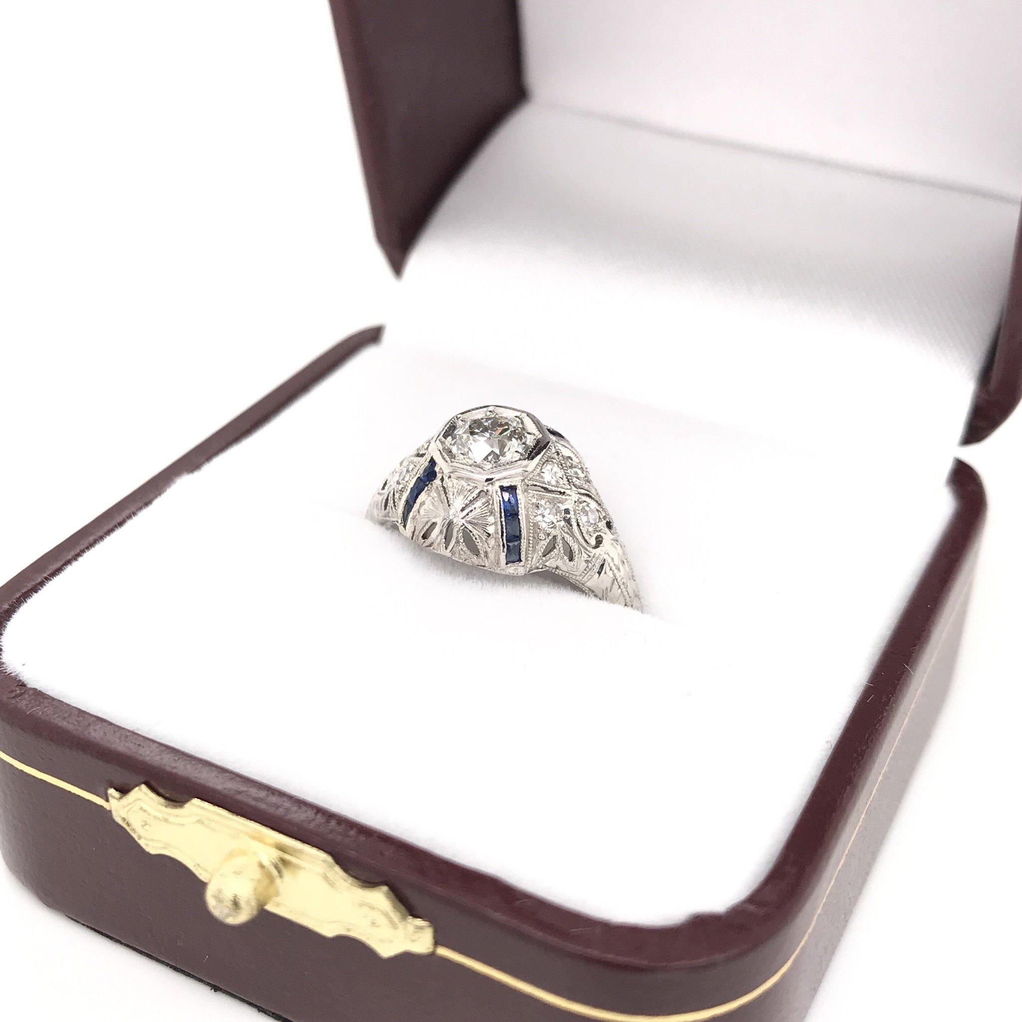 0.33 Carat Art Deco Diamond Ring 1