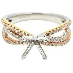 0.33 Carat Diamond 14 Karat White and Rose Gold Semi-Mount Engagement Ring