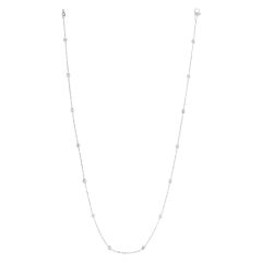 0.33 Carat Diamond by the Yard Necklace G SI 14 Karat White Gold 14 Stones