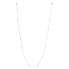 0.33 Carat Diamond by the Yard Necklace G SI 14 Karat White Gold 14 Stones