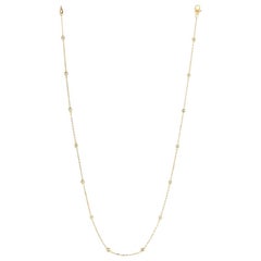 0.33 Carat Diamond by the Yard Necklace G SI 14 Karat Yellow Gold 14 Stones