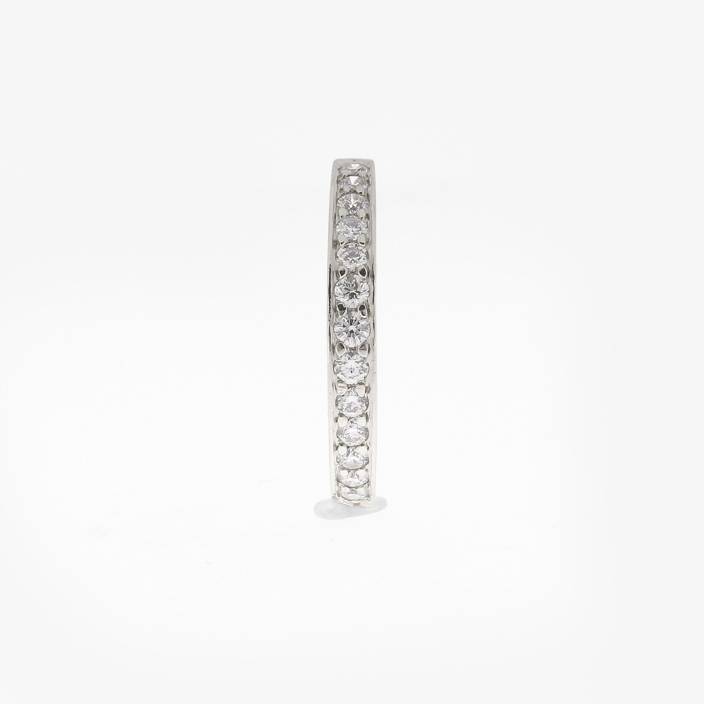 Platinum Tiffany Half Eternity Band Bridal Ring with 13 Brilliant Cut Diamonds - 0.33 Carat
Width: 3mm
Size: 51