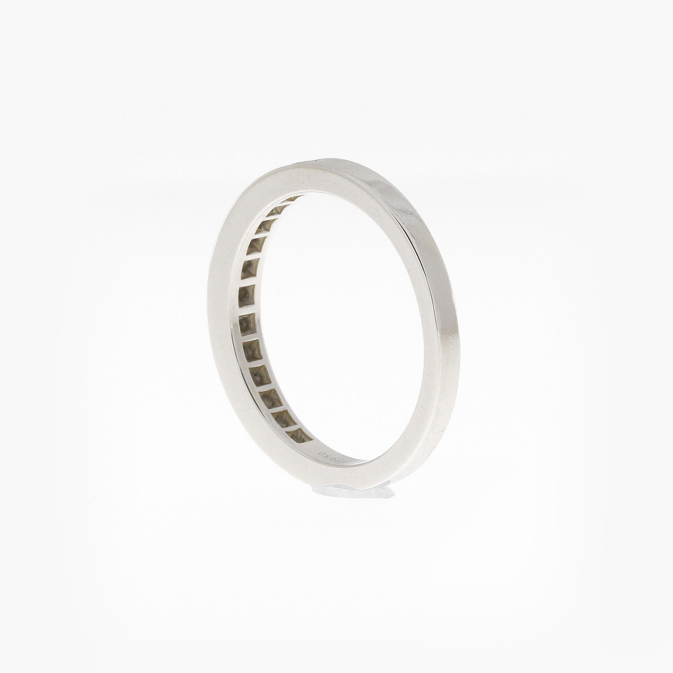 Contemporary 0.33 Carat Diamond Platinum Tiffany Half Eternity Band Bridal Ring For Sale