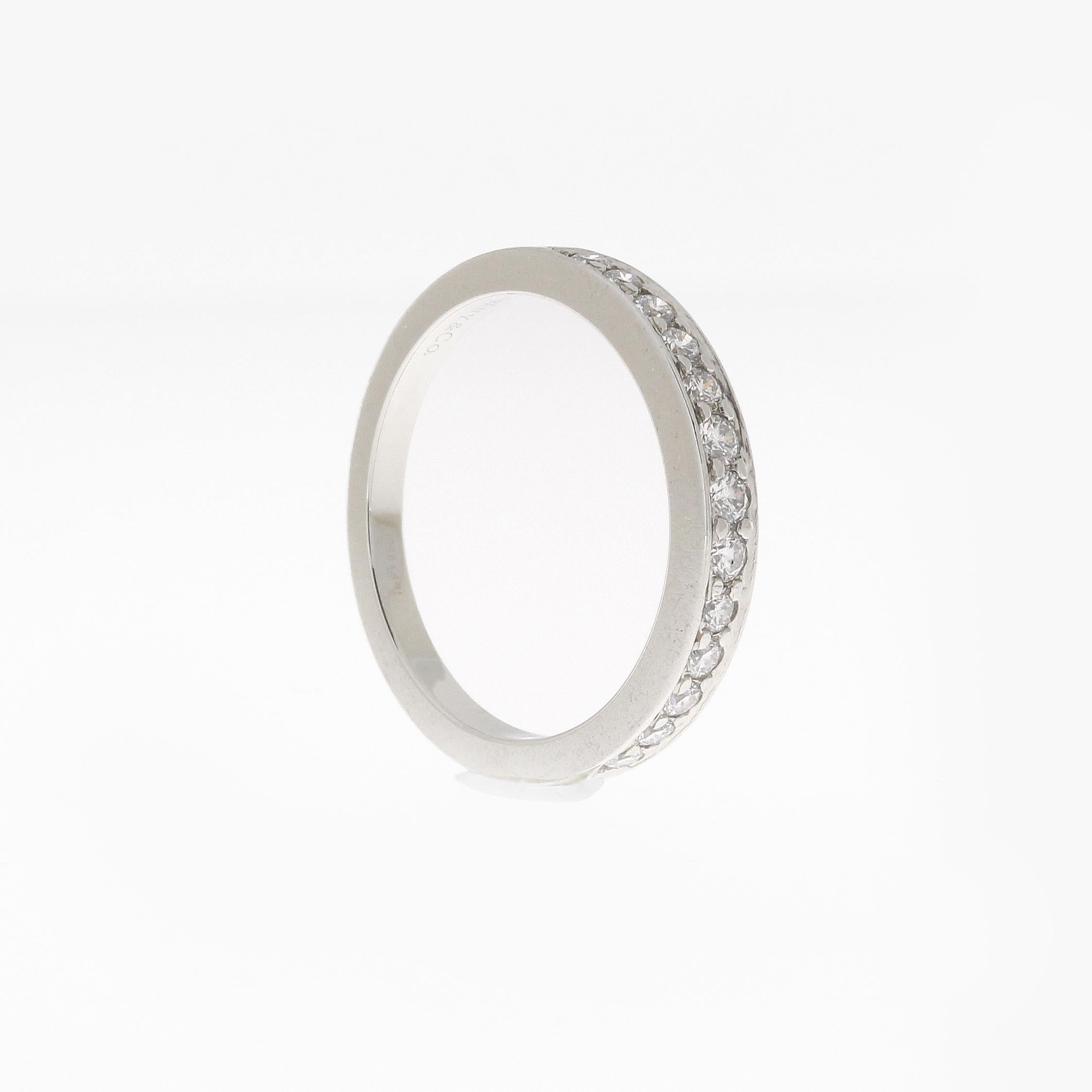 Women's or Men's 0.33 Carat Diamond Platinum Tiffany Half Eternity Band Bridal Ring For Sale