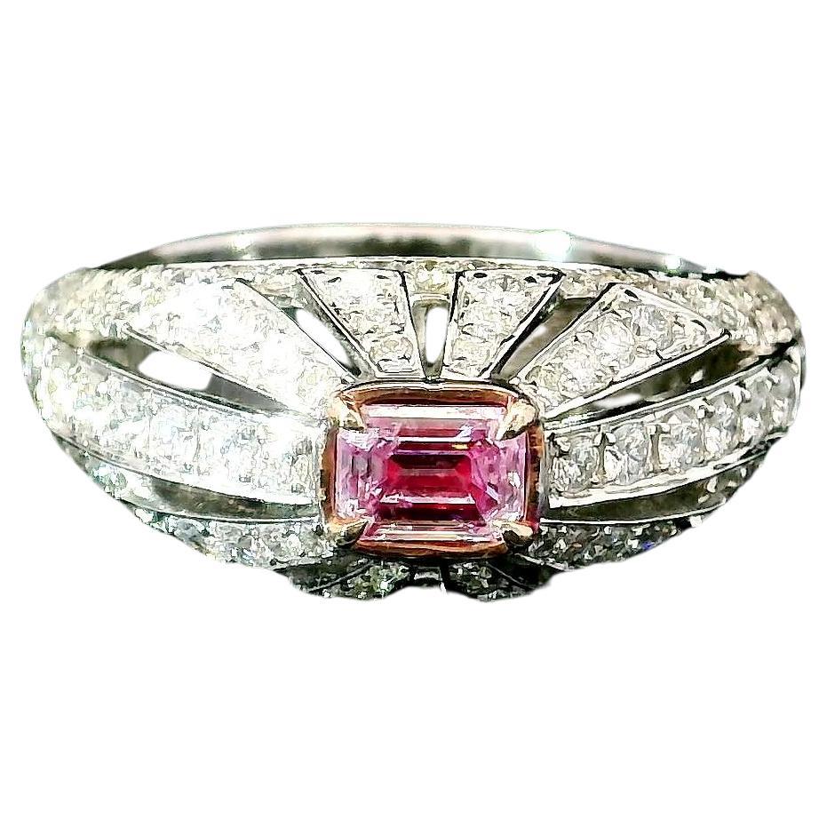 0.33 Carat Faint Pink Diamond Ring I1 Clarity GIA Certified  For Sale