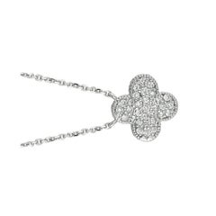 0,33 Karat natürlicher Diamant Klee-Cluster-Halskette 14 Karat Weißgold G SI