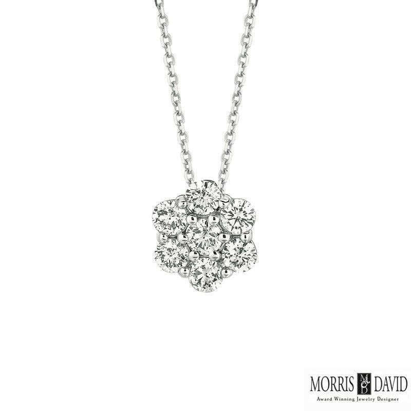 100% Natural Diamonds, Not Enhanced in any way Round Cut Diamond Necklace  
0.33CT
G-H 
SI  
14K White Gold    Prong style  1.30 gram
1/4 inches in height,  1/4 inches in width 
7 stones  

N5156.05W
ALL OUR ITEMS ARE AVAILABLE TO BE ORDERED IN 14K