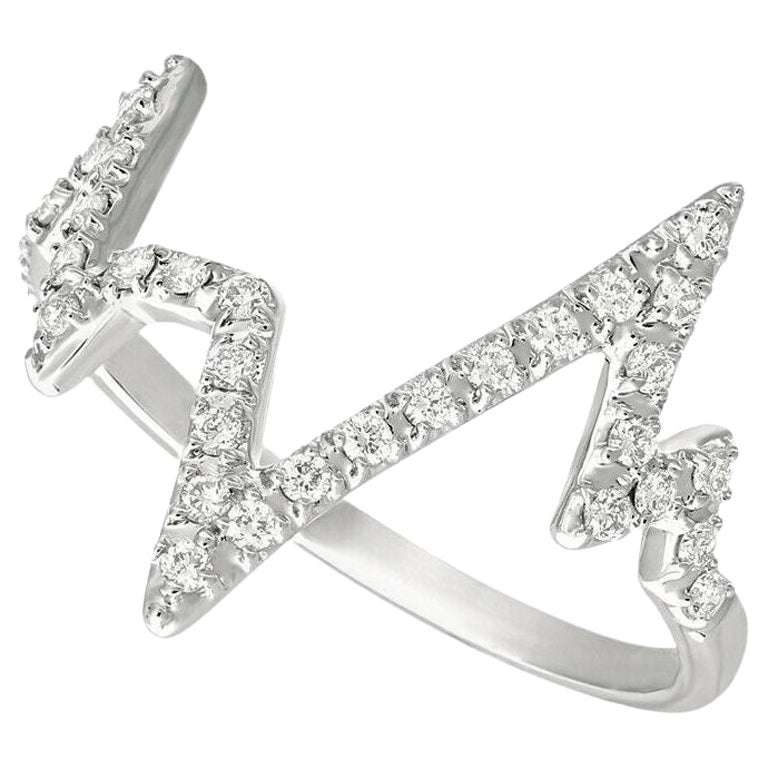En vente :  Bague cœur en or blanc 14 carats avec diamants naturels de 0,33 carat G SI