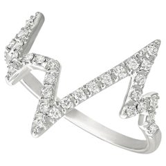 Bague cœur en or blanc 14 carats avec diamants naturels de 0,33 carat G SI