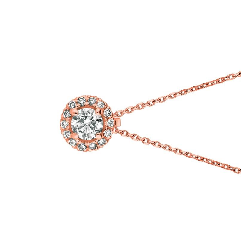 0.collier solitaire en diamant naturel de 33 carats en or rose 14K G SI Chaîne de 18 pouces

diamants 100% naturels, non rehaussés de quelque manière que ce soit Collier de diamants taille ronde  
0.33CT
G-H 
SI  
5/16 pouce en hauteur, 5/16 pouce