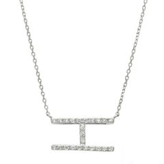 0.33 Carat Natural Diamond Pendant Necklace G SI 14K White Gold