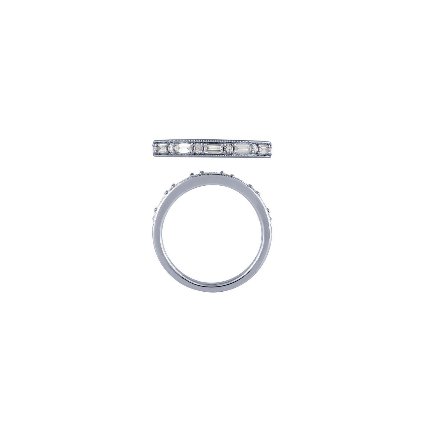 For Sale:  0.33 Carat Natural Diamond Ring Band G-H SI 14K White Gold 2