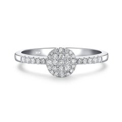 0.33 Carat Round Cut Diamond 18 Karat White Gold Engagement Cluster Ring