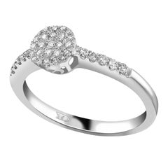 0.33 Carat Round Cut Diamond 18 Karat White Gold Engagement Cluster Ring