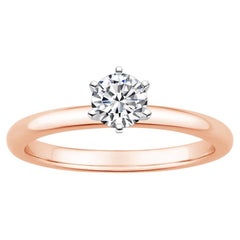 0.33 Carat Round Diamond 6-Prong Ring in 14k Rose Gold