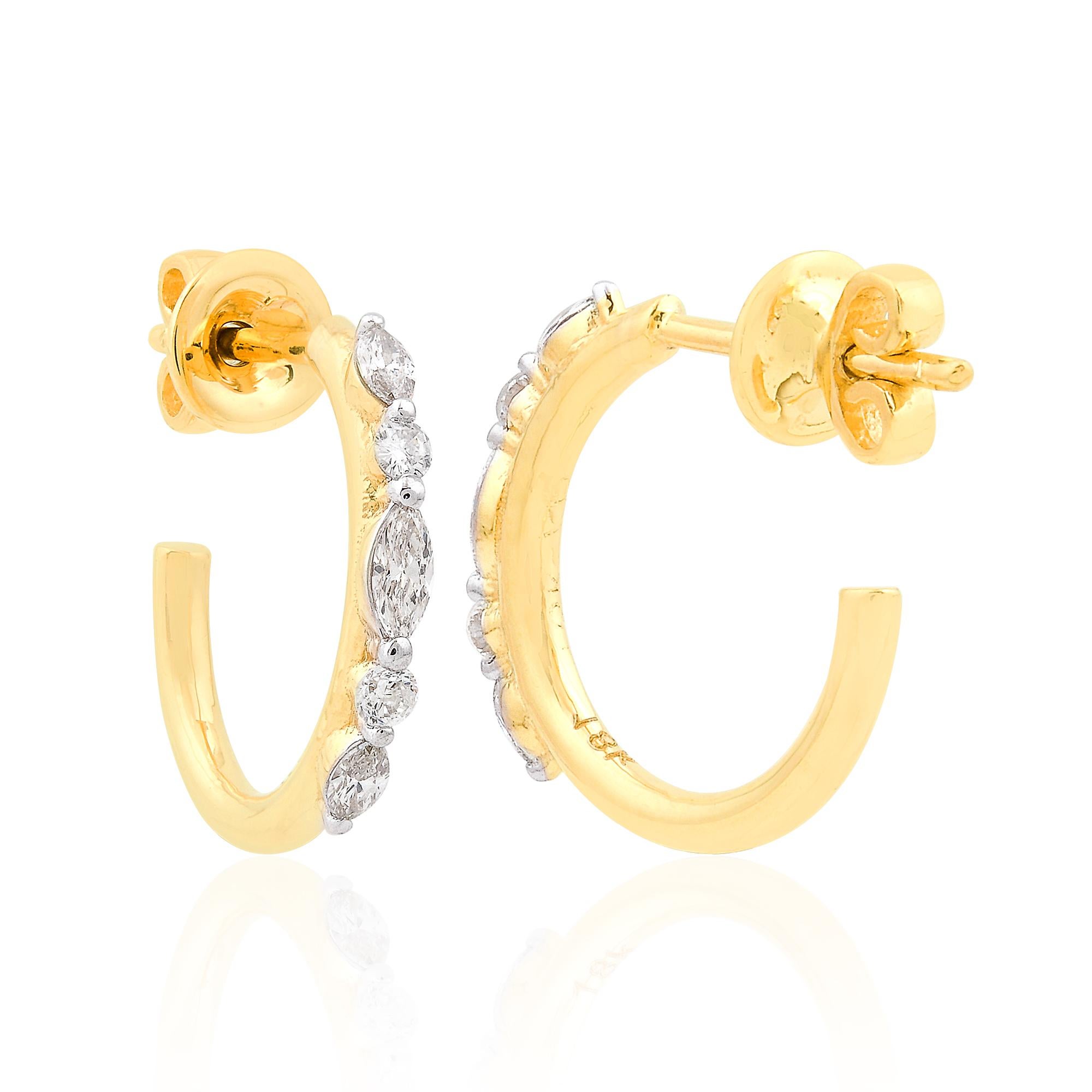 Item Code :- SEE-11657
Gross Weight :- 3.20 gm
18k Yellow Gold Weight :- 3.13 gm
Diamond Weight :- 0.33 carat  ( AVERAGE DIAMOND CLARITY SI1-SI2 & COLOR H-I )
Earrings Size :- 15 mm approx.
✦ Sizing
.....................
We can adjust most items to
