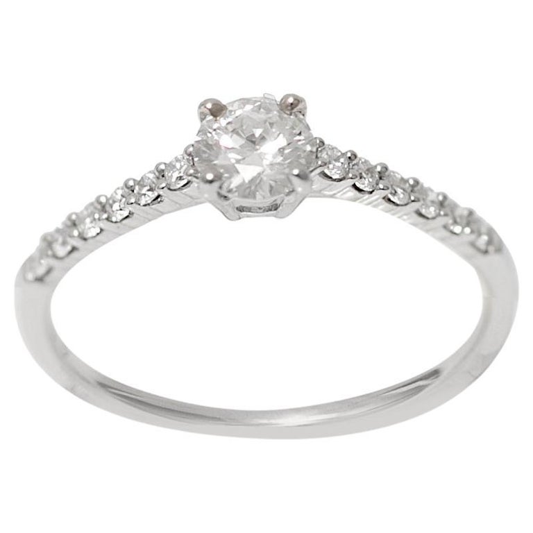0.33ct Round Brilliant Diamond Engagement Ring In 9ct White Gold