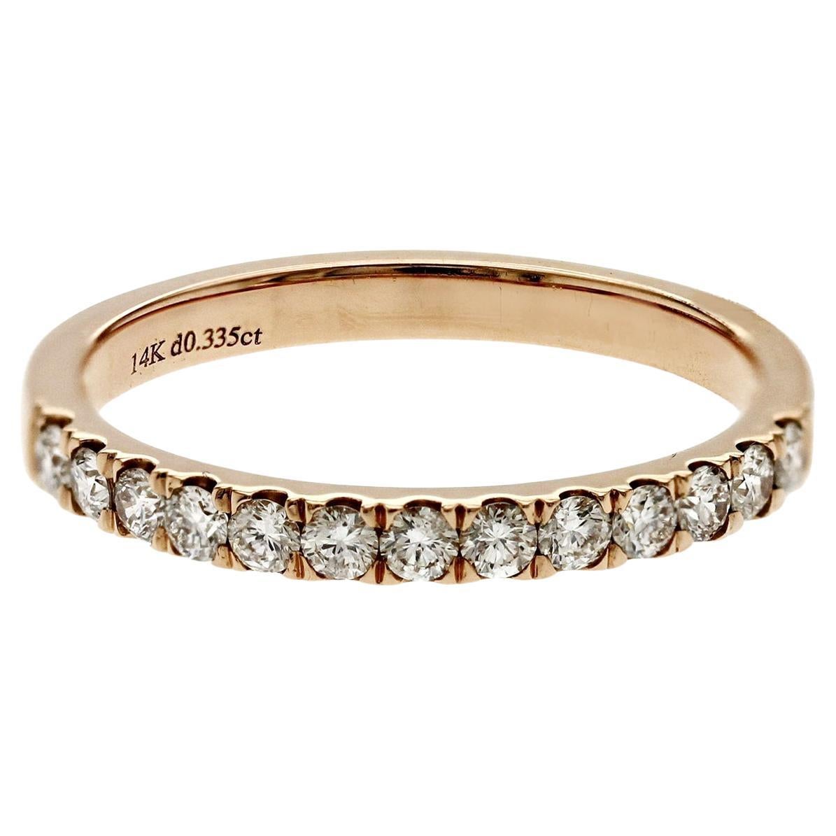 0,33 CT Naturdiamant 14K Rose Gold Ehering Größe 6