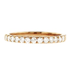 0.33 Carat Natural Diamonds G SI1 in 14 Karat Rose Gold Half Wedding Band Ring