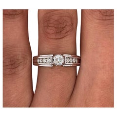 0.33 Total Carat Round Diamond Prong-Set Engagement Ring