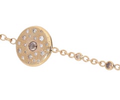 0.33 White GVS 33.46 Round, Bead, Rose Cut Brown Pink Gold Long Chain Necklace