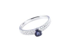 Sunita Nahata Iolite 0.33ct. and Diamond Ring in 14Karat White Gold