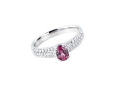Sunita Nahata Pink Tourmaline 0.34ct. and Diamond Ring in 14Karat White Gold